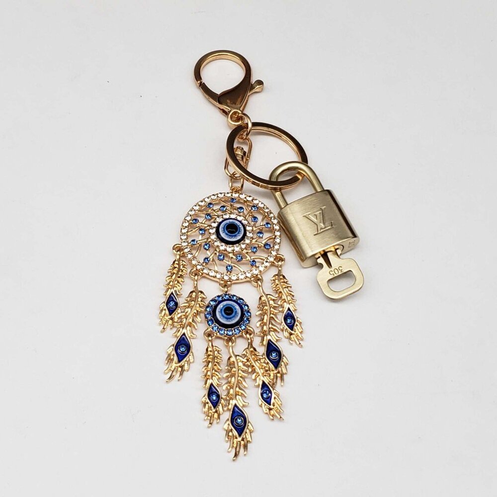 Authentic LV Gold Padlock & Key Set ✨ Luxury Bag Charm w/ Unbranded Keychain - Picture 6 of 7